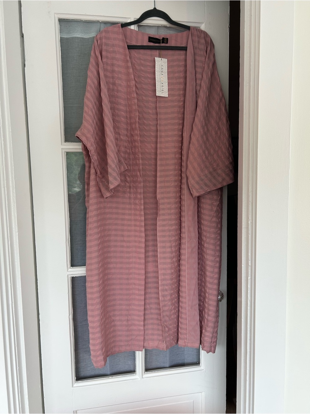 Anna Hariri women’s Rose Pink Casual open front robe